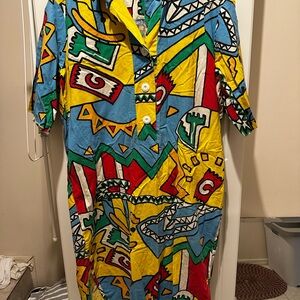 Vintage crazy print night shirt - free size